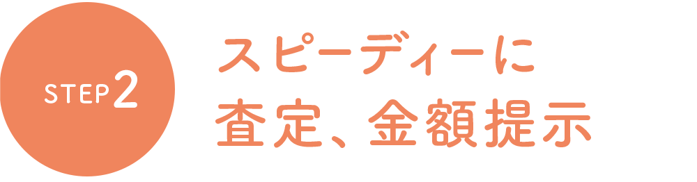 スピーディーに査定、金額提示